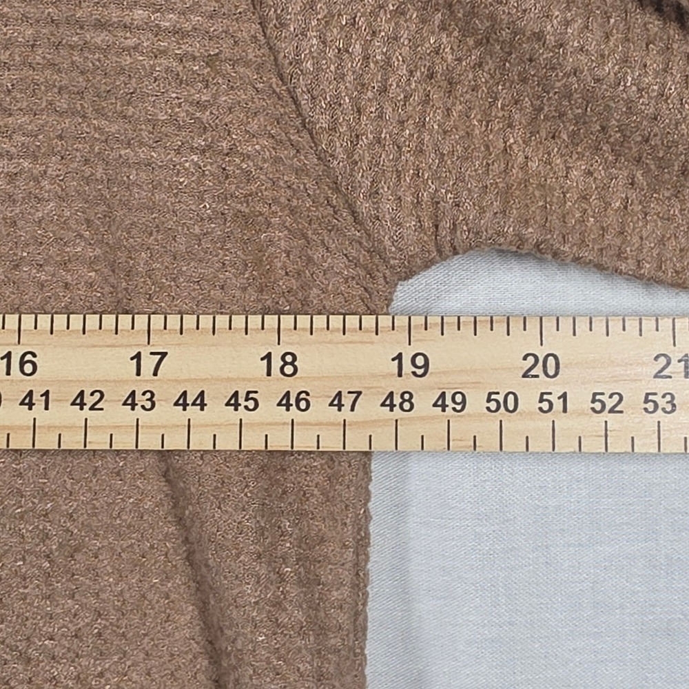 Lands End Top Womens Extra Small Mock Neck Waffle Knit Cozy Curved Hem - Picture 4 of 7